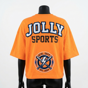 Camiseta Premium de Algodón Jersey 220 GSM para Mujer, Talla Grande, Color Naranja, Estilo Urbano, con Estampado Gráfico y Parche, de Secado Rápido - Product Image 4