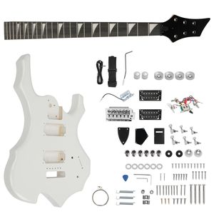 Kit de guitare électrique DIY 6 cordes en forme de flamme HSH, corps en acajou, manche en érable, accessoires, pièces et accessoires pour instruments à cordes - Product Image 1