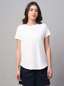 Crop top ample et décontracté pour femmes |   Mélange de soie et de coton de luxe |   T-shirt à coupe décontractée et toucher doux - Product Image 3