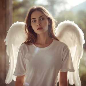 Camiseta Estilo Angelical de Algodón con Estampado Gráfico, Informal, Etérea, con Personalización OEM ODM - Product Image 5