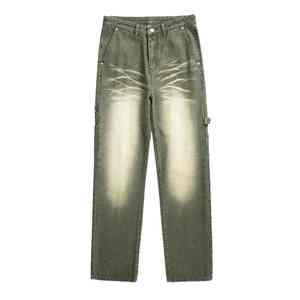 Salopette en jean ample personnalisée, tricotée, taille mi-haute, 100% coton, douce, écologique, imperméable et respirante, pour usage quotidien - Product Image 5