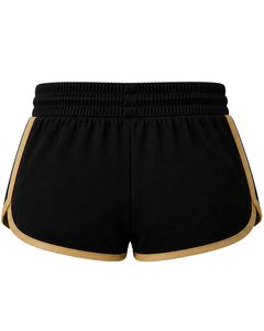 Pantalones cortos deportivos negros y dorados para mujer, pantalones cortos deportivos de secado rápido, transpirables, para gimnasio, Fitness, informales, de verano, con cintura elástica, ropa deportiva - Product Image 2