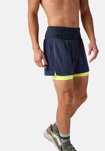 Shorts de sport pour homme à taille haute, couleur unie, avec bande latérale, séchage rapide, respirant, taille élastique, tricoté en spandex et polyester - Product Image 2