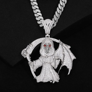 Colgante de Dragón Iced Out de Plata 925 con Moissanita de Corte Brillante Redondo, Estilo Hip Hop, Forma de Animal, para Uso Diario, Amuleto Religioso - Product Image 4