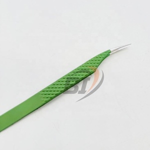 แหนบต่อขนตาปลายแหลมสแตนเลสเคลือบสีแบบกำหนดเองผ่านการทดสอบด้วยมือ - Product Image 1