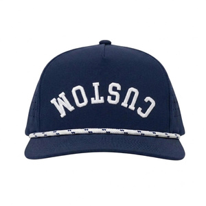 5 Panel Custom Logo Embroidery Upside Down Flat Brim Waterproof Fabric Laser Cut Hole Snapback <b>Cap</b> And <b>Hat</b> Premium Outdoor OEM - Product Image 1