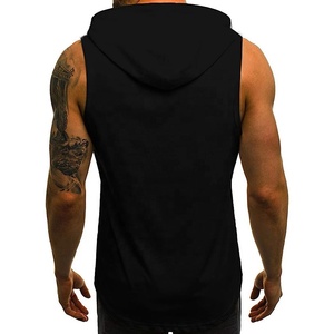 <b>Sleeveless</b> Men's Casual Wear <b>Hoodie</b> Custom Logo Men's <b>Sleeveless</b> gym Hoodies - Product Image 2