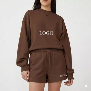 <b>Step</b> Up Your Everyday Style With Mock Neck Top And Shorts Set For Women Cozy Warm Relaxed Wear Collection - Product Image 1