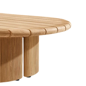 Luxury The Plaza Teak Oval <b>Outdoor</b> Coffee <b>Table</b> Contemporary Resort Villa Hotel Patio Furniture Collection - Product Image 5