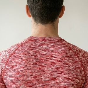 Men's Red Patterned Short Sleeve O-Neck <b>Compression</b> T-<b>Shirt</b> Slim Fit Sporty Knitted Quick Dry Workout Gym Training <b>Shirt</b> - Product Image 5