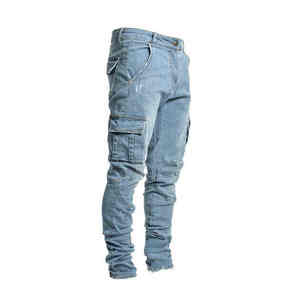 Jeans de Diseñador para Hombre, Corte Slim Fit, al por Mayor, de Alta Calidad, a la Moda, Negros, Estilo Biker, Cintura Media, Ropa Urbana - Product Image 4