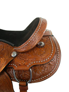 Selle de cheval western en cuir de qualité supérieure, directement de l'usine, équipement professionnel pour l'équitation en ranch et sur sentier, fabricant et fournisseur exportateur - Product Image 4