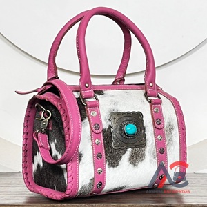 Bolso de viaje de cuero genuino con diseño nuevo 2026, estilo Speedy, de piel de vaca con pelo, para mujer - Product Image 1