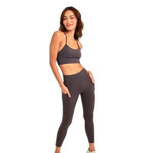 2-Piece <b>Crop</b> <b>Top</b> and High-Waisted Shorts Set Sleeveless Spandex/Nylon Elastic Waist Quick Dry Printed - Product Image 1