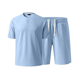 Conjuntos de Verano de Algodón Jersey Casuales al por Mayor, Conjuntos de Camiseta y Pantalones Cortos Lisos con Logotipo Personalizado al por Mayor - Product Image 6