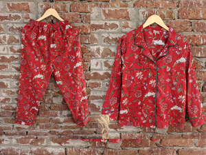 Conjunto de Pijama de Algodón con Estampado Floral, Transpirable, con Cierre de Cordón, para Todas las Temporadas, Gran Venta 2026 - Product Image 2