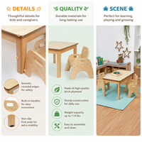 Ensemble table et chaises en bois Montessori pour la maternelle, la garderie, l'école et la petite enfance