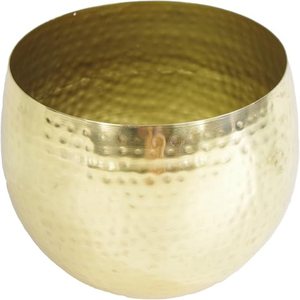 กระถางโลหะสีเงินแบบตอกลายขอบตรง กระถางต้นไม้ในร่มทรงกลม - Product Image 3
