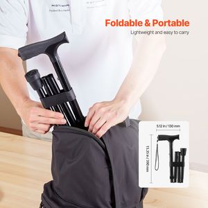 Bastone da Passeggio Pieghevole alla Moda per Uomini e Donne, Altezza Regolabile a 5 Livelli, Punte in Gomma Antiscivolo, Leggero e Portatile - Product Image 5