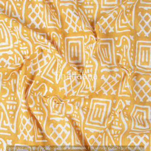 Organic Cotton Fabric <b>Lightweight</b> Hand Block Printed Geometric Design for Boys' Clothing Home Decor Craft Bags Car Outdoor - Product Image 1