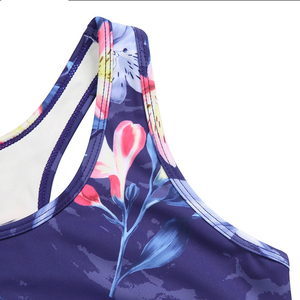 Sujetador deportivo sólido para mujer con cuello redondo, espalda cruzada, soporte medio, transpirable, con malla en la espalda, de Spandex/Nylon, ecológico, de secado rápido. - Product Image 4