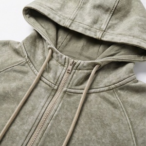 Ensemble de jogging vintage personnalisé à prix avantageux, survêtement zippé délavé à l'acide, sweat à capuche et pantalon de survêtement pour homme, style streetwear - Product Image 4
