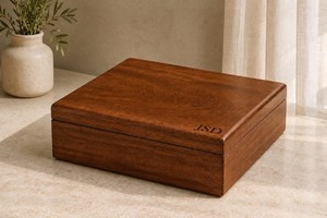 Boîte de présentation de bijoux en bois classique artisanale de luxe avec couvercle en verre, étui de rangement durable pour bijoux - Product Image 6