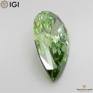 2.00 CARAT VS1 Clarity Fancy Vivid <b>Green</b> Color CVD Lab Grown Diamond PEAR Shape With IGI Certificate for Stunning Ring Center - Product Image 4