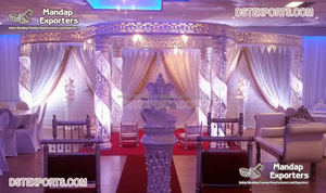 Impresionante Mandap de Boda Blanco Estilo Palazzo, Increíble Diseño de Mandap de Boda de Cristal Color Marfil, Conjunto de Mandap de Boda de Ensueño LONDON - Product Image 2