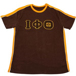 Camiseta Premium Iota Phi Theta Marrón Dorado, Ropa Griega, Camiseta de Fraternidad, Estilo Casual, Corte Clásico, Uso Diario - Product Image 1