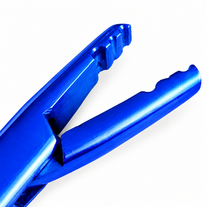 Pince à extensions de cheveux en acier inoxydable bleue pour l'installation et le retrait de micro-anneaux - Product Image 3