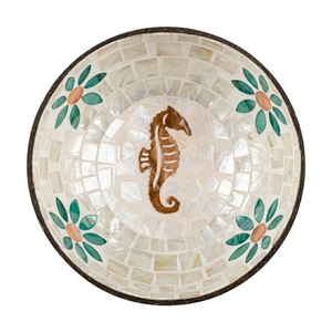 Cuencos de Coco Únicos con Incrustaciones de Nácar de Caballito de Mar, Decoración Floral para Mesa, Regalo, Almacenamiento, Venta al por Mayor - Product Image 1