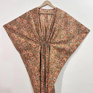 Vestido Kaftán Informal de Verano con Estampado Floral Tropical, sin Mangas, de Algodón, para Mujer, Ropa de Playa, Estilo Asia Pacífico - Product Image 2