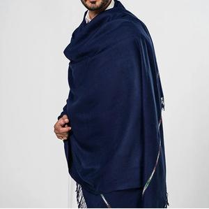 Châles en laine tricotée pour hommes, couleur bleue unie, coupe-vent, respirants, style cachemire, vente en gros, haute qualité, service OEM - Product Image 6