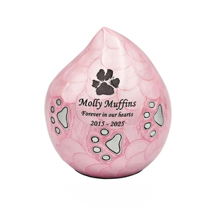 Pink Pet <b>Urn</b> Memorial Cremation Keepsake <b>Urn</b> Paw Print Ashes Holder Custom Engraved for Dogs <b>Cats</b> - Product Image 5