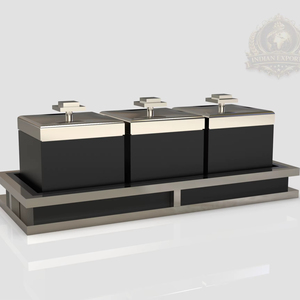 Ensemble de pots de service de luxe, boîte de rangement pour table Majlis, conteneur décoratif moderne pour dattes, design Émirats Arabes Unis et Royaume-Uni, pour cuisine - Product Image 1