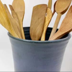 Portautensilios de Cerámica Vitrificada, Esmalte Azul Intenso, Resistente a los Arañazos, Base Pesada, Apto para Altas Temperaturas, Organizador de Almacenamiento para Encimera de Cocina - Product Image 4