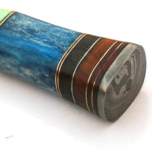 Nueva Edición Cuchillo Bowie de Acero de Damasco Hecho a Mano de 12 Pulgadas, Cuchillo de Caza de Hoja Fija para Exteriores con Mango de Hueso de Camello de Color, Cuchillo para Camping - Product Image 5