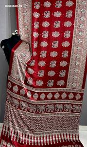 Collection Premium de Saris en Soie Douce avec Broderie Gajji, Travail Miroir et Imprimé Ajrakh – Collection de Mode Féminine du Fabricant - Product Image 4