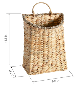 Decorative Water Hyacinth <b>Hanging</b> <b>Basket</b>, Handwoven Wall Storage Organizer for <b>Garden</b> Balcony Living Room and Kitchen Decor - Product Image 6