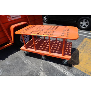 Heavy Duty Double <b>Platform</b> Cart 1525x760mm Large 2 Tier Steel Truck Vietnam Manufacturer ISO Sedex Certified High Quality OEM - Product Image 3
