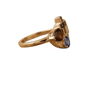 Anillos de Alta Gama Chapados en Oro de 18k con Esmeralda Redonda de Corte Brillante, Piedras de Cristal Vintage, Acero Inoxidable, Joyería Resistente al Deslustre - Product Image 1