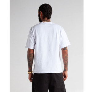 T-shirt en coton blanc pour homme, coupe classique, col rond, manches courtes, décontracté, couleur unie, jersey tricoté, design simple - Product Image 5