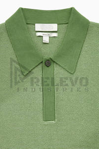 T-shirt thermique à manches longues double couche de haute qualité 100 % coton, broderie personnalisée, tricot gaufré épais 220 g/m² pour homme, course et entraînement - Product Image 4