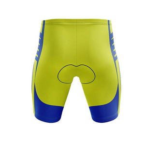 Uniforme de Ciclismo Personalizado Azul y Amarillo, Conjunto de Jersey de Manga Corta y Pantalones Cortos, Uniforme de Ciclismo de Dos Tonos con Bloques de Color, Transpirable para Hombre - Product Image 4
