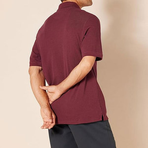 เสื้อยืดโปโลแขนสั้นสำหรับผู้ชายแบบแห้งเร็วปักด้วยสีพื้นแขนสั้นขนาดใหญ่พิเศษ - Product Image 2