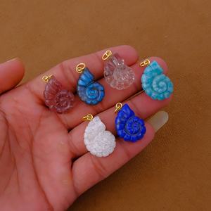 Trendy Brass Gold Plated Cherry Quartz Nautilus <b>Shell</b> Carved Pendant Natural Gemstone <b>Jewelry</b> Unisex - Product Image 6