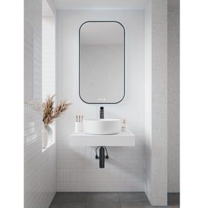Miroir LED carré organique IP44 26W à suspendre au mur, design moderne, support technique en ligne, avec 2 ans de garantie - Product Image 5