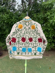 Premium Handmade Knitted Floral <b>Velvet</b> Embroidered Cotton <b>Jacket</b> <b>for</b> <b>Women</b> | Artisan Designer Boutique Autumn/Winter - Product Image 6
