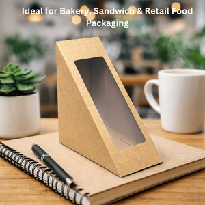 Custom Printed Sandwich Cake Packaging <b>Box</b> | <b>Foldable</b> Cardboard Display <b>Box</b> with Window Retail Food <b>Box</b> Custom Logo Wholesale - Product Image 1